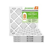 12x12x1 AC 퍼니스 에어 필터 MERV 8 먼지 방어 JASENG MPR 600 플리츠 HVAC 교체 2팩 정확한 치수 29.5x29.5x1.9cm, 4 Count (Pack of 1)