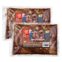 (단짠단짠)춘천달수닭갈비 달수간장닭갈비 1kgX2팩(2kg) 국내산닭 수제양념 통넓적다리살 주문당일제조 춘천직송, 1kg, 2팩