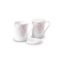 한국도자기 국화문 뚜껑 머그 2인 세트, 없음