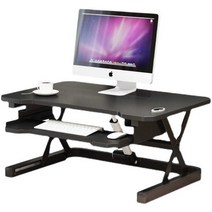 모션데스크 높이조절 거치형 수동 워크스테이션, 카드슬롯 공압형-블랙