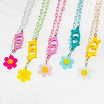 데이지 꽃 스마일 아크릴 마스크 분실방지 목걸이 줄 끈 스트랩 개별포장, 5