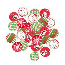 100 pcs 크리스마스 2 구멍 바느질 스크랩북 천 공예 예술 수제에 대 한 그림 용품, 목재, 멀티 컬러