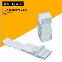 20x20x1.1mm <6 ohm/sq 50 개/몫 실험실 투명 전도성 인듐 주석 산화물 ITO 유리, 한개옵션0