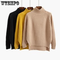 겨울 여성 스웨터 한국판 블라우스 도매 헐렁한 상의 가을 긴 소매 밑창 터틀넥