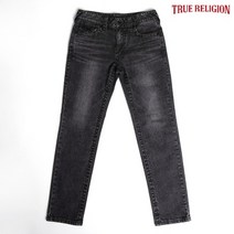 트루릴리전 TRUE RELIGION 남성 스톤워싱 슬림 스트레이트 데님 팬츠 블랙