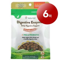 리암마켓 NaturVet 네이처벳 고양이용 면역 장 소화 건강 관리 스쿱 모양 효소 프리 로바이오틱 연어 맛 157.5g 1팩, 6팩