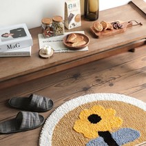 아이방 욕실앞 반달 발매트 플라워 뽀글이 감성매트 이국적 에스닉 주방, 플라워 반달매트 대