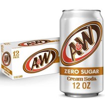 A&W 스파클링 바닐라 크림 소다 제로슈가 355ml 12캔 Cream Soda