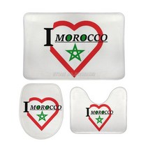 모로칸러그 발타러그 워셔블러그 페르시안카페트 ILove Morocco 3 개 욕실 매트 세트 산호 벨벳 목욕 화