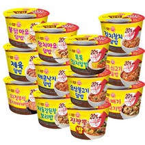 블루존 혼합세트 오뚜기 컵밥 12종 A(김치참치+뚝불+불닭마요+춘천+참치마요+톡톡김치+제육+매콤낙지+오삼+원조+차돌+진짬뽕), 1세트