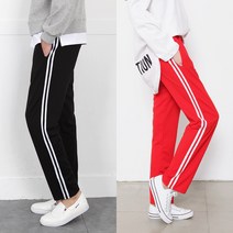 코디제이 남자 트레이닝바지 2줄베이직일자 남녀공용 데일리룩 일자바지 밴딩팬츠 원마일웨어