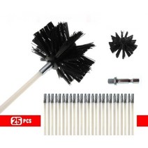 화목난로연통청소 보일러 굴뚝 벽난로 연통 세관 파이프 주름관 청소솔 하수구, 6Pcs 570mm