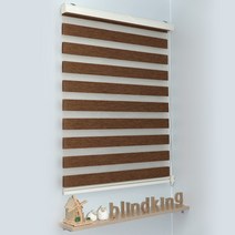도담블라인드 빛차단율 70-80%의 고급스러운 우드룩 느낌의 원단으로 제작된 내추럴 콤비블라인드 브라운 가로 150 cm