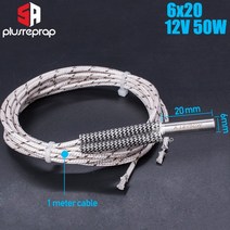 3D 프린터6x16 6x20 6x30mm 세라믹 카트리지 히터 12V 24V 40W 50W 60W 70W CNC 3D 프린터 프린트 헤드 핫, 07 6x20-12V50W
