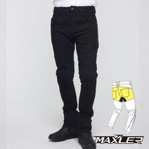 맥슬러 M-2095 (케블라) / Maxler 바이크 진 오토바이 청바지 팬츠 / 보호대 내장, 블랙