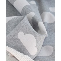 패브릭원단 그녀 뮤면 두꺼운 어린이 가을과 겨울 스웨터 원단 단색 테리 니트 그레이 블루 코트 의류 원단, 회색 배경에 큰 흰 구름(0.5미터 가격) 180 너비