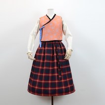 [25% 특가할인]레드체크 허리치마 /북촌자락 모던 겨울 여자 생활한복