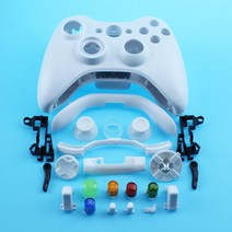 DM 게임기 조이스틱 버튼 Xbox 360 풀 세트 컨트롤러 케이스 범퍼 7 색 플라스틱 소재 아날로그 스틱 게임 교체 부품 1 개, [04] White