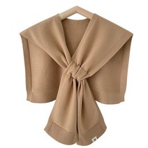 니트 숄 매듭 나그랑 사무실 에어컨 방 목보호대 어깨동무 스카프 2K073, 밀크티 색