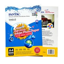 JAYART18_포토용지 A4 20매 260g 고광택 FANTAC 사진출력 용출력 잉크젯 인화지+jac230126, ( 주)제이아트_단일옵션
