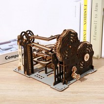 키덜트 3D 입체 나무 퍼즐 GSF빌딩 블록 장난감 전기 롤러코스터 DIY 조립 기계 트랙 모델 제작 공예 교육 선물, Electric