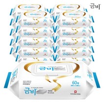 금비 플레인 환자용/청소용 대형 물티슈 캡형 60매, 6팩