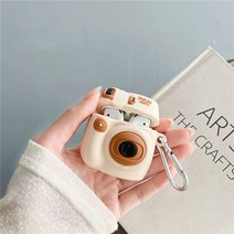필름 카메라 폴라로이드 사진기 인화 미니 귀여운 폴라로이드 카메라 에어팟 1/2/프로/3 보호 케이스 커버, 01 Olive