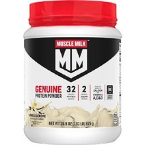 머슬밀크 Muscle Milk 제뉴인 프로틴 32g 파우더 바닐라크림 1.93 파운드 분리유청단백질 가수분해유청 비타민 WPI WPC WPH, 바닐라 크림