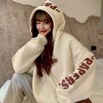 코지니랜드 여성 여자 기모 안감 박스 루즈핏 오버핏 후드 티셔츠 후드티