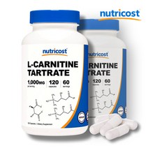 Nutricost 뉴트리코스트 엘 카르니틴 타트레이트 L Carnitine 1000mg 120정