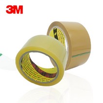 3M 포장 박스테이프 투명 황색 40m, #372KS 투명