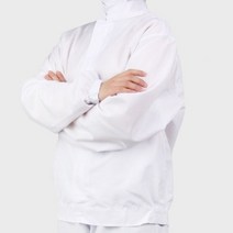 케이엠 식품 크린룸 작업복 상의 조리사 일회용 방진복 세트 일식 식당유니폼 주방 남성 위생복 조리복 1204EA
