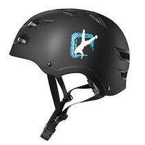 독일 직구 Automoness Skate Helmet 스케이트보드용 헬멧 스케이터 헬멧 자전거 헬멧 자전거 헬멧 용 헬멧 스포츠 헬멧 CE 인증 자전거 보호대 롤러 스케이트 스케이트보드 롱보드-18717, 블랙 키트, 큰