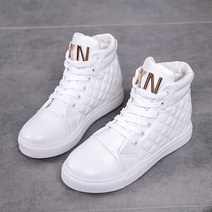 도오빠 케이 여성 가죽 하이탑 운동화 키높이 3CM 런닝화 경량 단화 여자운동화