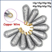 해루질 5개/몫 품질 드롭 물 리드 싱커 회전 낚시 무게 미끼 10g-100g, 02 20g 5pcs