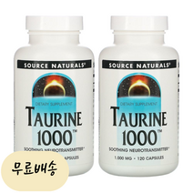 소스네츄럴 타우린 1000mg 120개입 2세트 아미노산 소스내츄땡 [미국 직배송], 120정, 2개