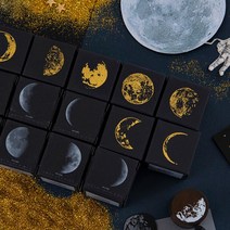 다이어리레시피 달 모양 위상변화 우드 다꾸 스탬프, 보름달