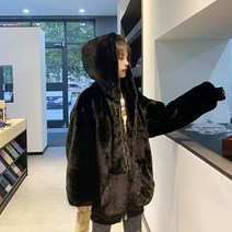 니유컴퍼니 오버핏 페이크퍼 안감누빔 패딩 점퍼