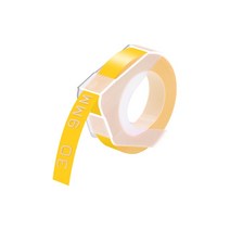 컬러 라벨지 호환 NineLeaf 1Pcs 3D 라벨 테이프 엠보싱 912mm 호환 Dymo 프린터 E101 E202 1540 기계, 06 White on Yellow_02 12mm