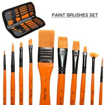 10pcs 아크릴 페인트 브러시 키트 아티스트 나일론 브러쉬 펜 컬러 페인팅 여행 수채화 캔버스 합성 팁, 한개옵션0
