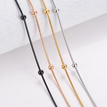 스네이크목걸이 뱀줄목걸이 18k 14k 실버 두줄 목걸이 폭1.2mm 스네이크 체인 라운드 비즈 & 링크 목걸이