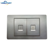 118mm 브라질 가정 표준 3 갱 백색 PC 방염제 패널 10A 구멍 전원 플러그 벽 소켓 및 스위치 조합, 08 2 Net Socket