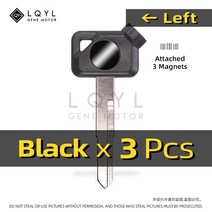 3Pcs 빈 키 바이크 오토바이 야마하 자석 도난 방지 잠금 VOX BWS JOG EVO ZR 50 100 125 4V VOX50 VINO EVO2 용 포경 교체, [02] 3 PCS Left