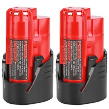 밀워키 배터리 호환 m12 xc 무선 도구용 12v 6000mah 충전식 48 11 2402 48 11 2411 48 11 2401 mil 12a l, 2 조각 3000mah