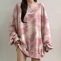 여성 물나염 오버핏 맨투맨 티셔츠 W101