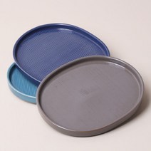 로얄베일 블랙포레스트 타원접시 중 20cm 3color, 리버블루