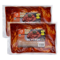 [춘천직송] 국내산닭 냉장 춘천닭갈비 1kg 2팩 당일제조발송 달수 한입 양념닭갈비, 2개