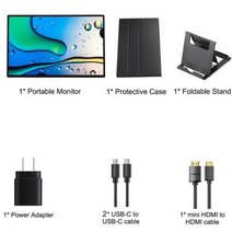 16 인치 25K 144Hz 휴대용 터치 보조 모니터, With case stand+영국 플러그