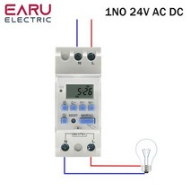전자 주간 7 일 프로그래밍 가능 디지털 시간 릴레이 타이머 스위치 제어 AC 220V 230V 12V 24V 48V 16A Din 레일 마운트 thc5a, 1NO 24V AC DC _30A