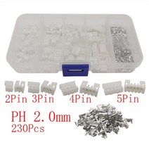 230 개대 xh2.54 2.54mmph2.0 2.0mm 피치 터미널 키트 커넥터 2pin 3pin 4pin 5pin ph 키트 jst 커넥터 와이어 어댑터, pH 2.0mm